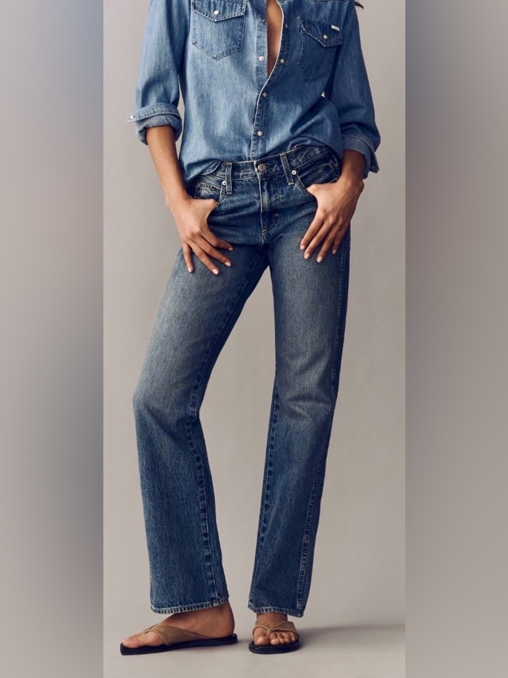 AMO Marcenia Mid-Rise Bootleg Jeans